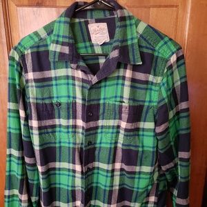 Green Plaid Button-up